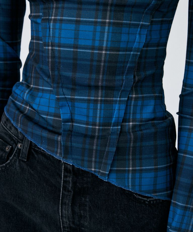 MOUSSY「TUCK CHECK トップス」|Tシャツ・カットソー|