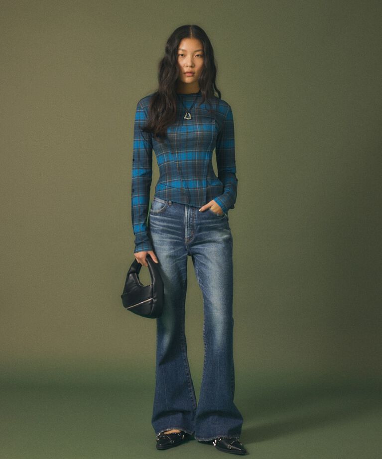 MOUSSY「TUCK CHECK トップス」|Tシャツ・カットソー|