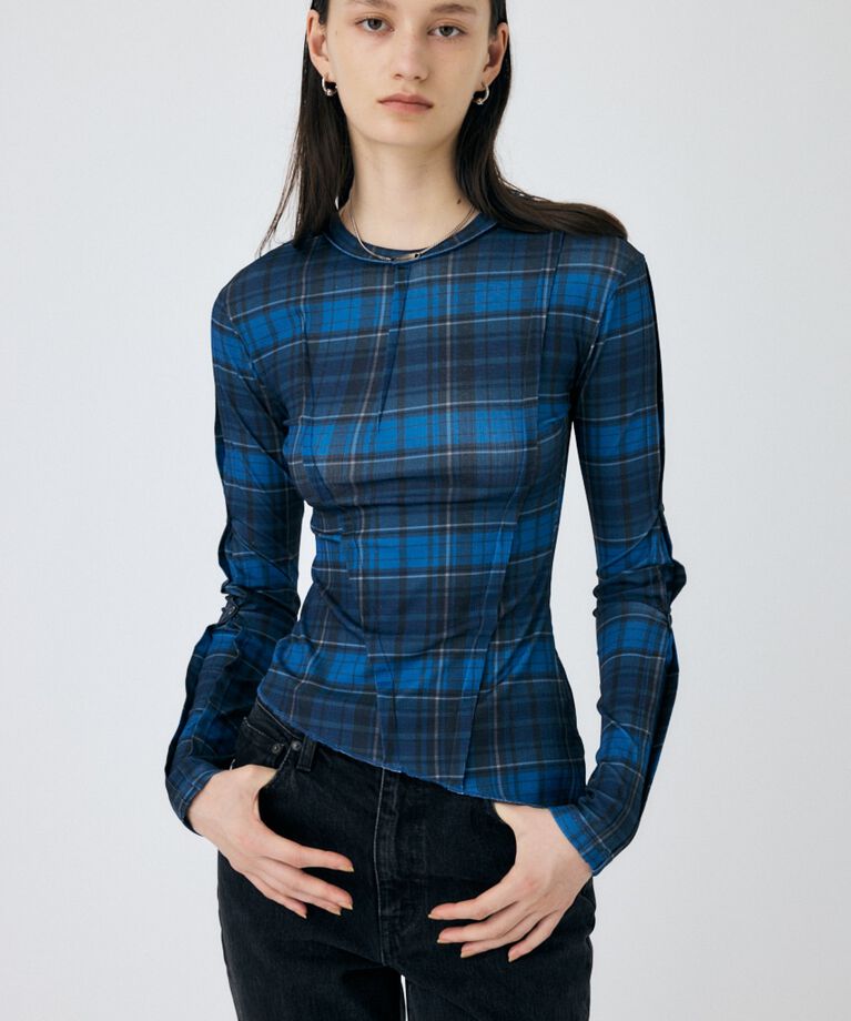 MOUSSY「TUCK CHECK トップス」|Tシャツ・カットソー|
