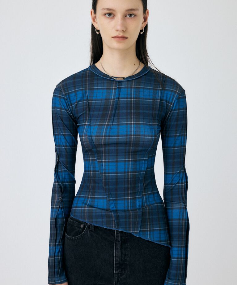 MOUSSY「TUCK CHECK トップス」|Tシャツ・カットソー|