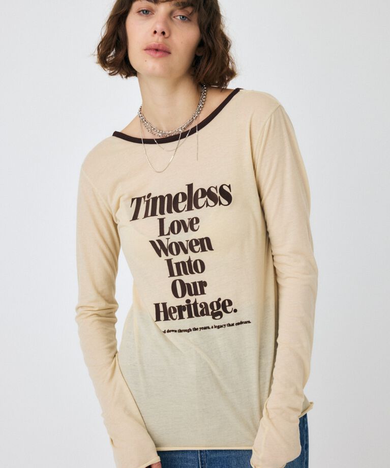 MOUSSY「SHEER LOGO ロングスリーブTシャツ」|Tシャツ・カットソー|