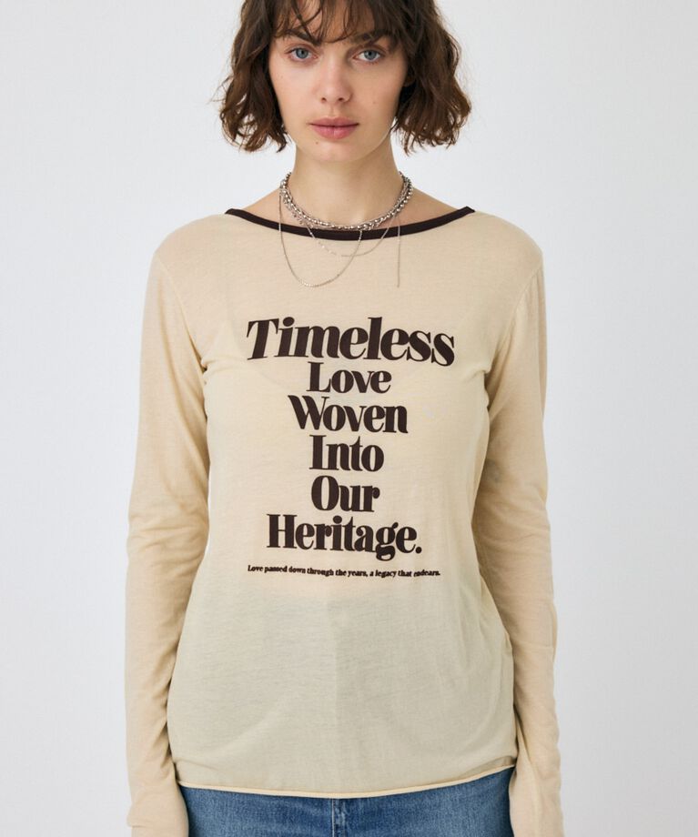 MOUSSY「SHEER LOGO ロングスリーブTシャツ」|Tシャツ・カットソー|