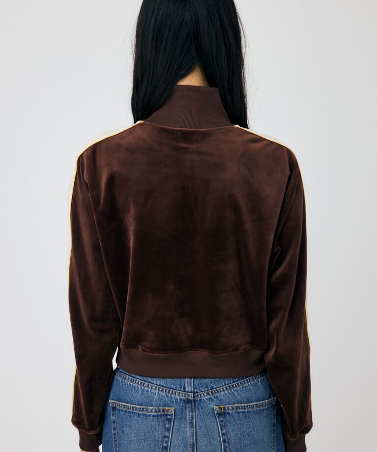 MOUSSY「VELOUR PIPING ハーフジップトップス」|Tシャツ・カットソー|