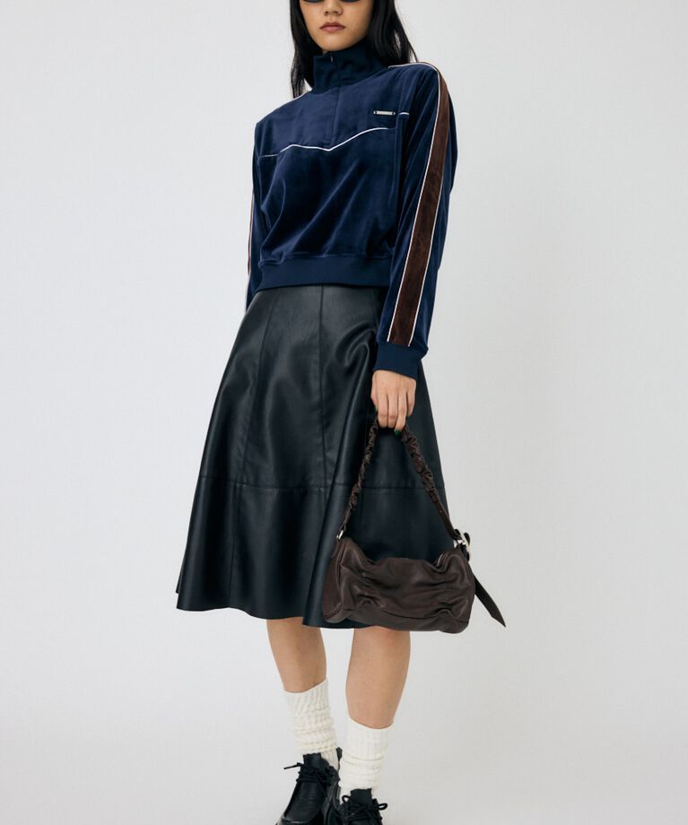MOUSSY「VELOUR PIPING ハーフジップトップス」|Tシャツ・カットソー|