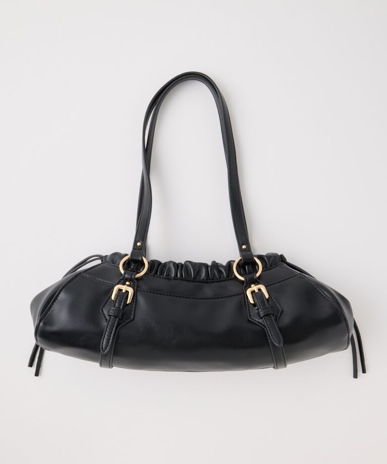 MOUSSY「WIDE F/LEATHER ショルダーバッグ」|その他|BLK