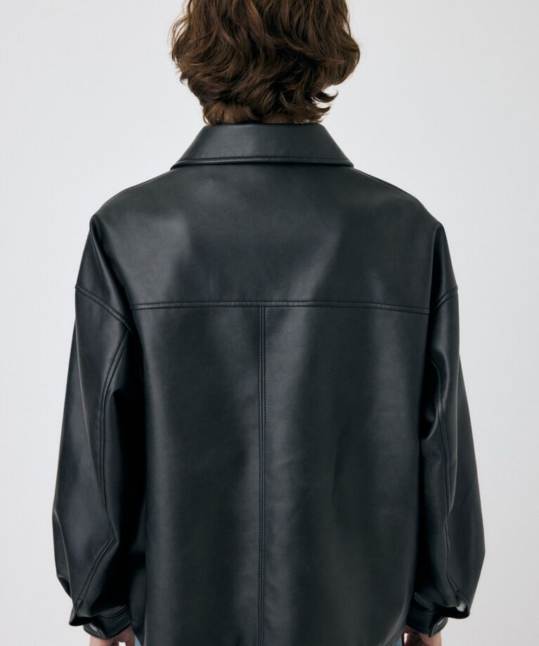 MOUSSY「FAUX LEATHER OVER ジャケット」|ブルゾン・スタジャン|