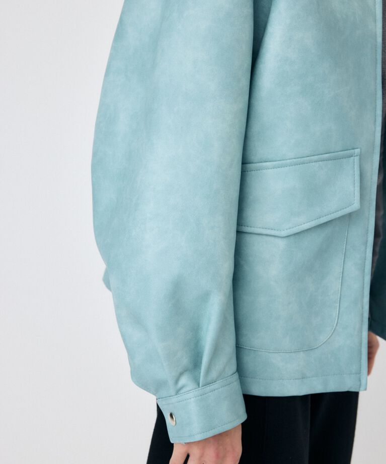 MOUSSY「FAUX LEATHER OVER ジャケット」|ブルゾン・スタジャン|