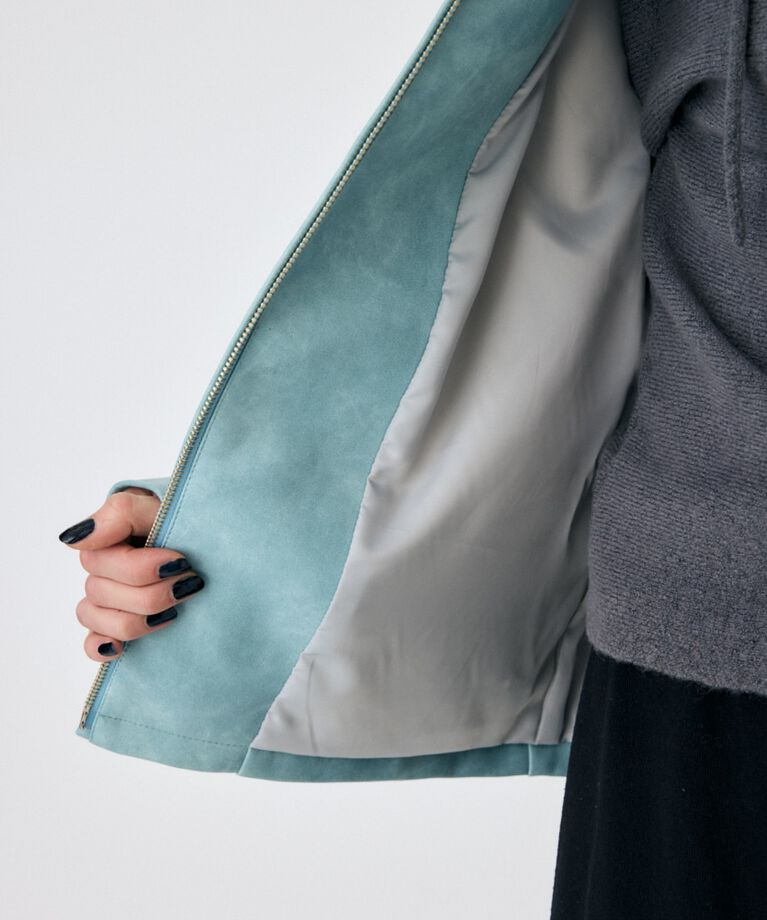 MOUSSY「FAUX LEATHER OVER ジャケット」|ブルゾン・スタジャン|