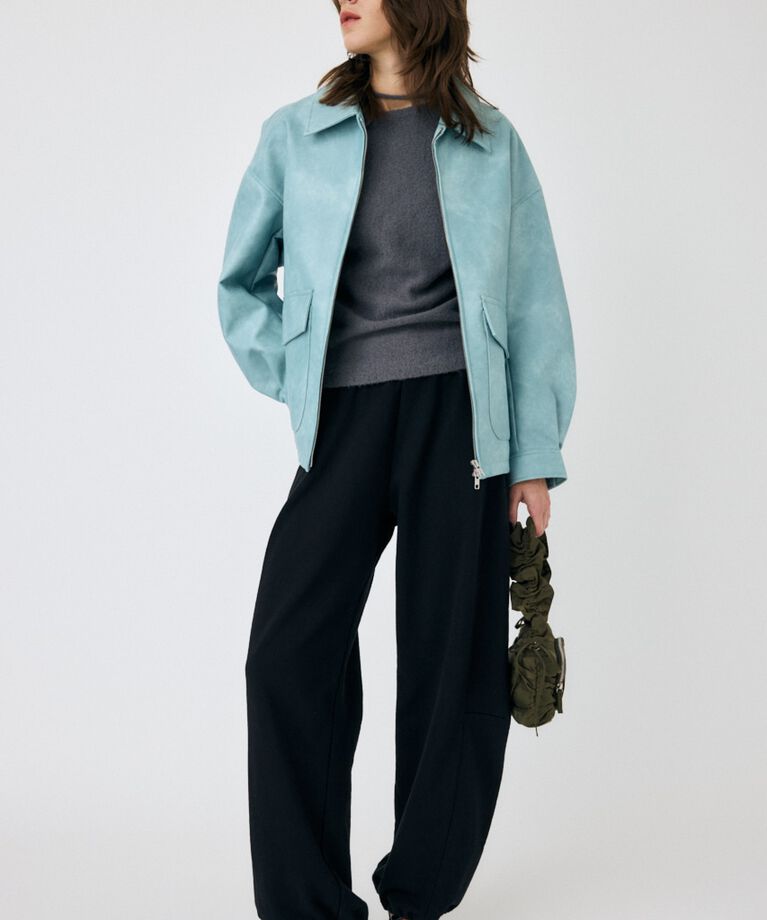 MOUSSY「FAUX LEATHER OVER ジャケット」|ブルゾン・スタジャン|