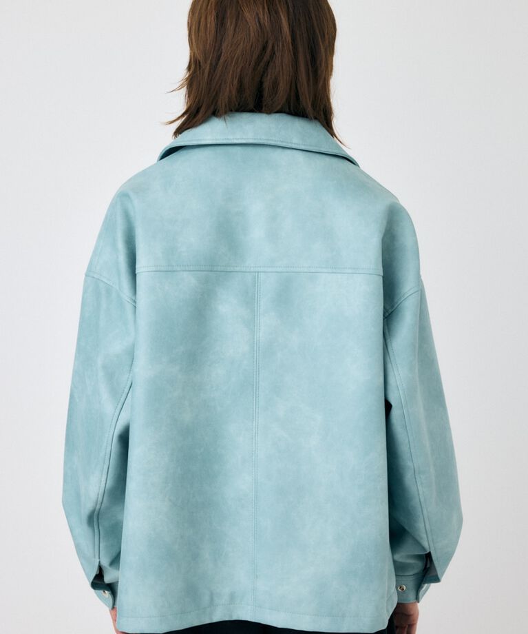 MOUSSY「FAUX LEATHER OVER ジャケット」|ブルゾン・スタジャン|