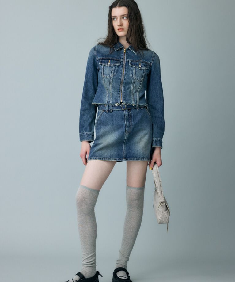 MOUSSY「BELTED DENIM ミニスカート」|スカート|