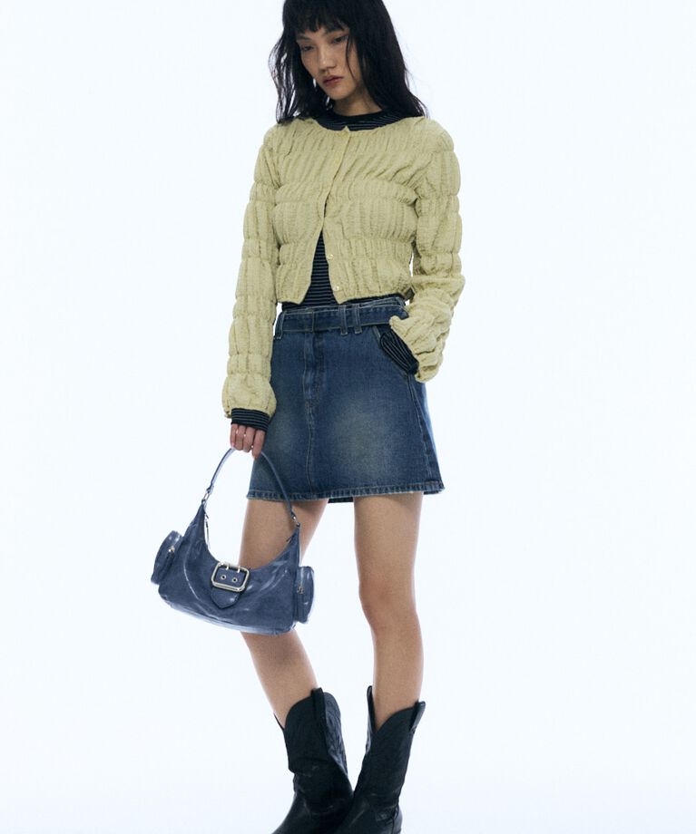 MOUSSY「BELTED DENIM ミニスカート」|スカート|