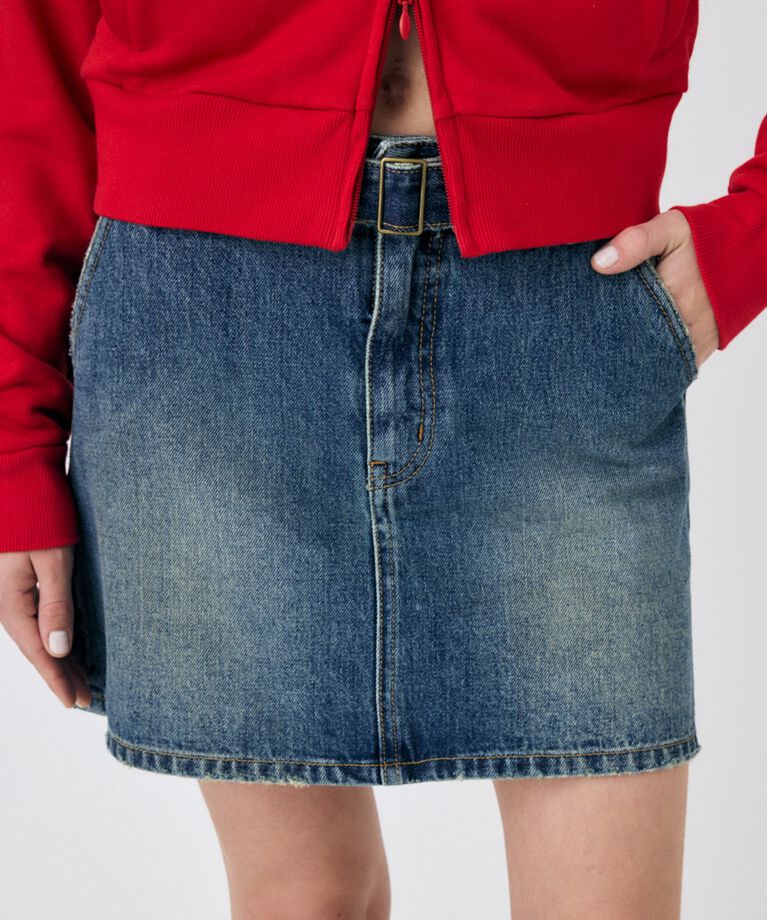 MOUSSY「BELTED DENIM ミニスカート」|スカート|