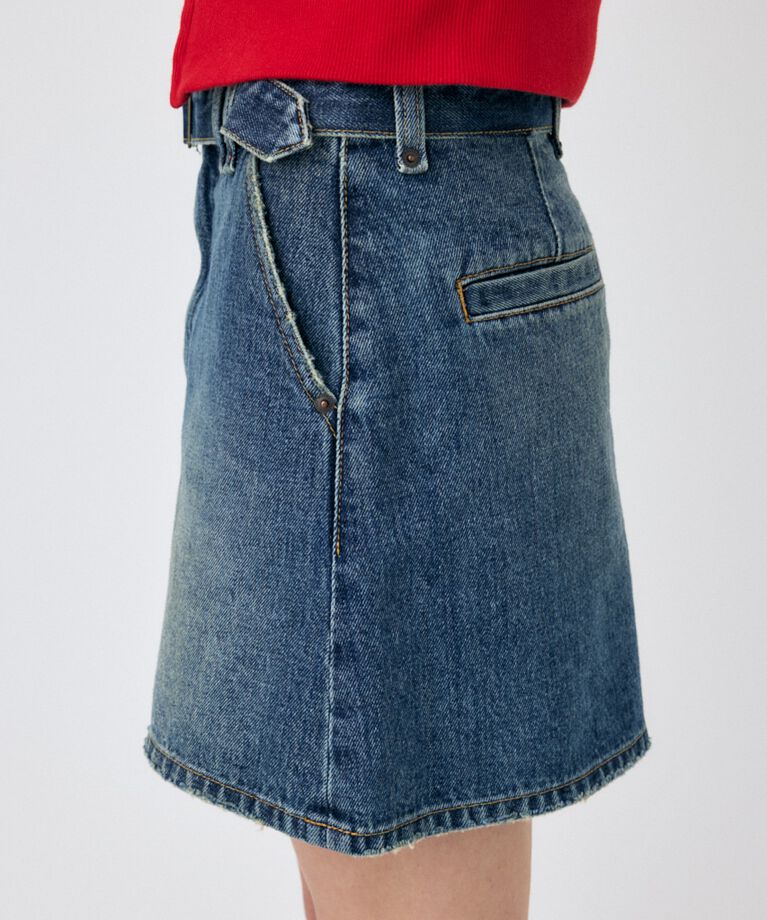 MOUSSY「BELTED DENIM ミニスカート」|スカート|