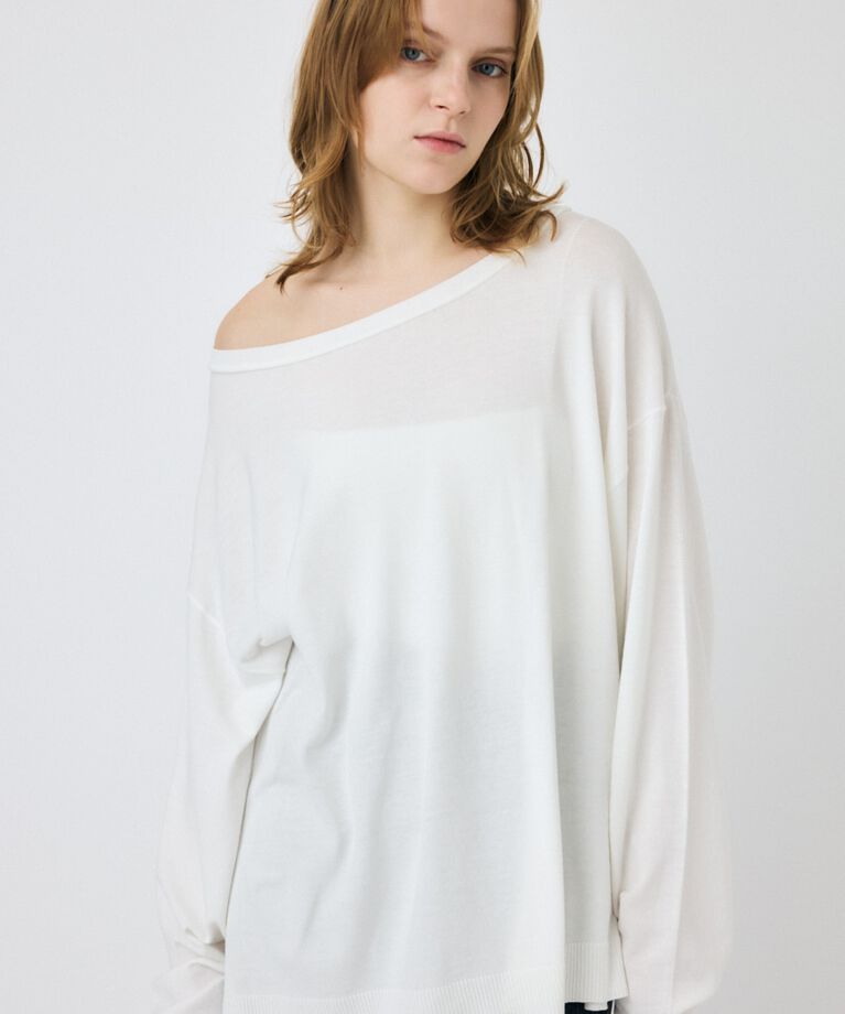 MOUSSY「OFF SHOULDER ルーズニット」|ニット・セーター|O/WHT1