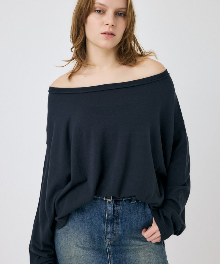 MOUSSY「OFF SHOULDER ルーズニット」|ニット・セーター|C.GRY