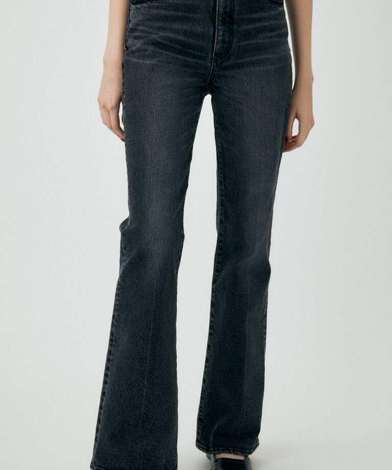 MOUSSY「MVS BLACK FLARE」|デニム|BLK