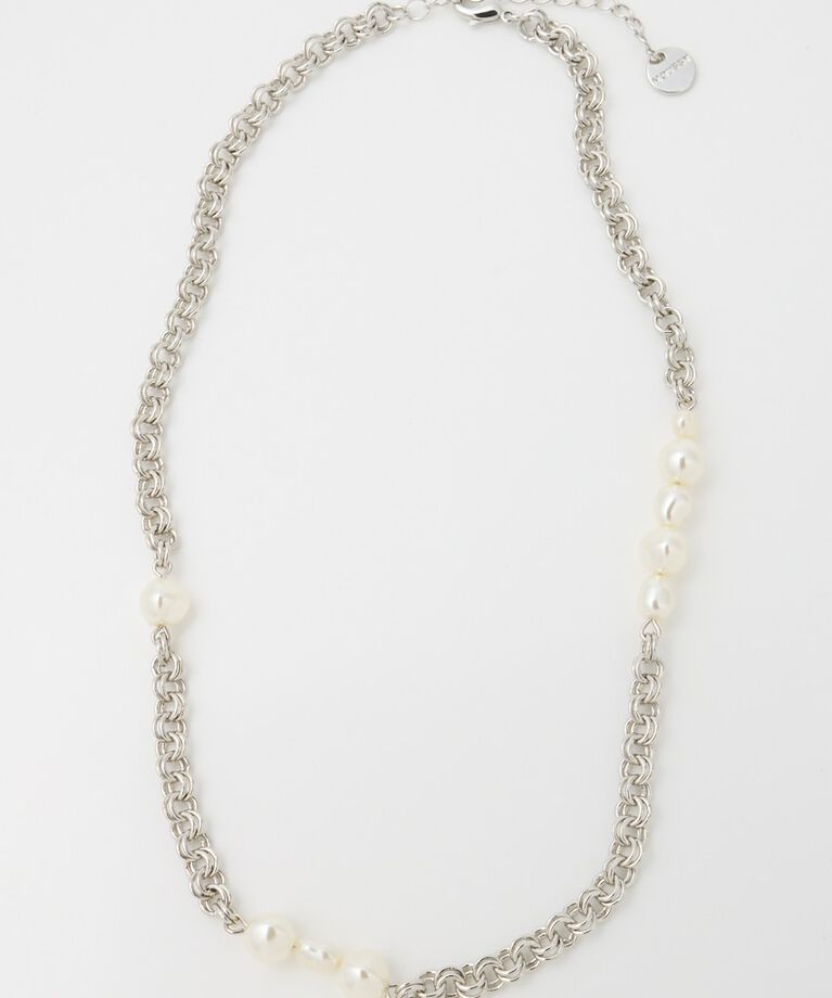 MOUSSY「DISTORTED F/PEARL ネックレス」|ネックレス|