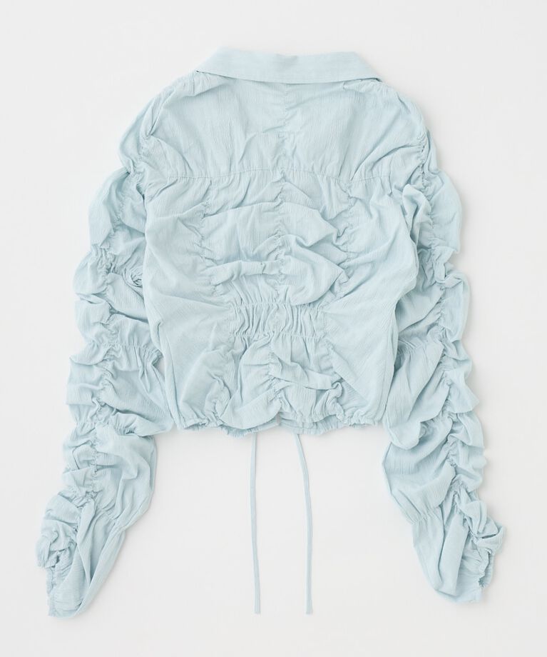 MOUSSY「FRONT TIE SHIRRING シャツ」|シャツ・ブラウス|
