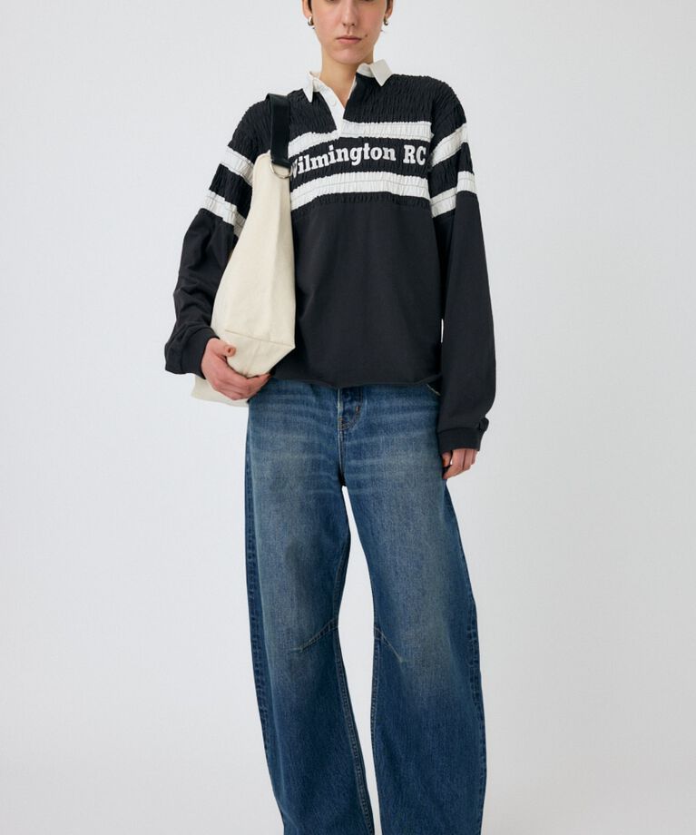 MOUSSY「SHIRRING RUGBY シャツ」|Tシャツ・カットソー|
