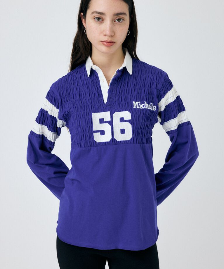 MOUSSY「SHIRRING RUGBY シャツ」|Tシャツ・カットソー|BLU