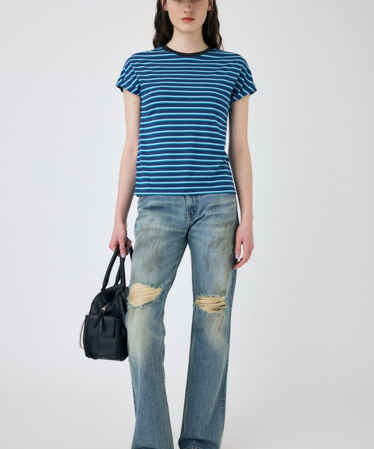 MOUSSY「BRUSHED STRAIGHT フレアデニム」|デニム|