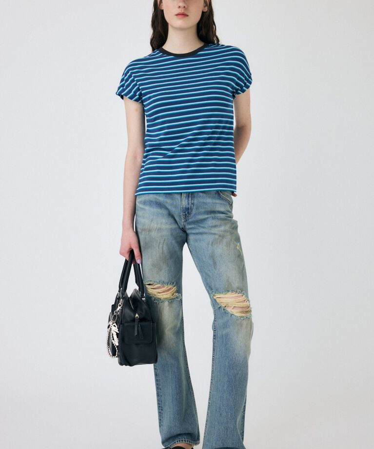 MOUSSY「BRUSHED STRAIGHT フレアデニム」|デニム|