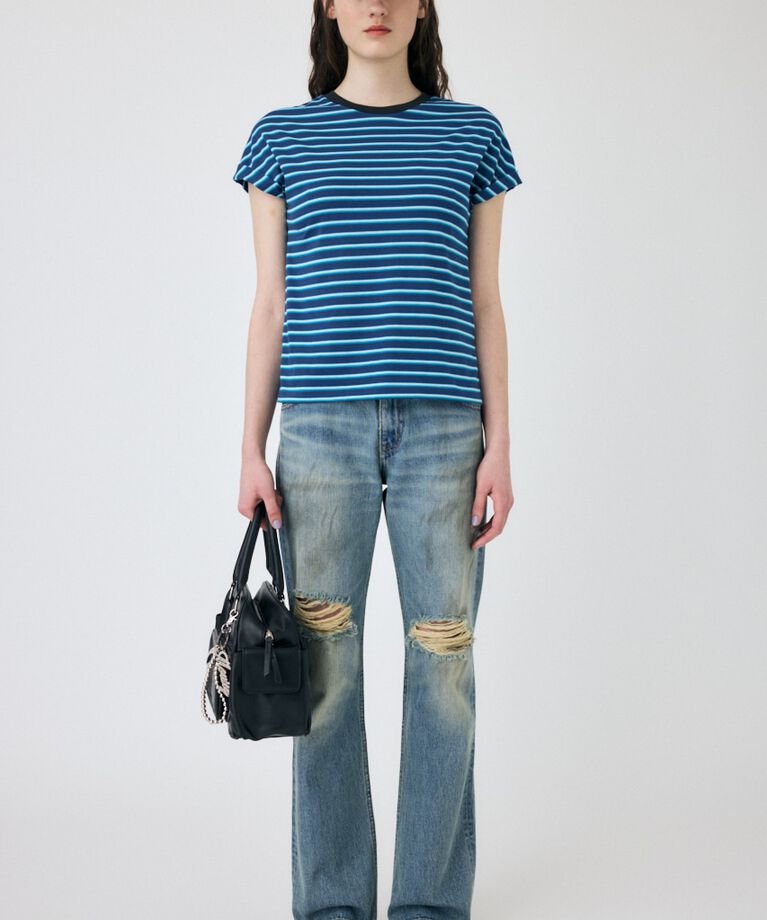 MOUSSY「BRUSHED STRAIGHT フレアデニム」|デニム|
