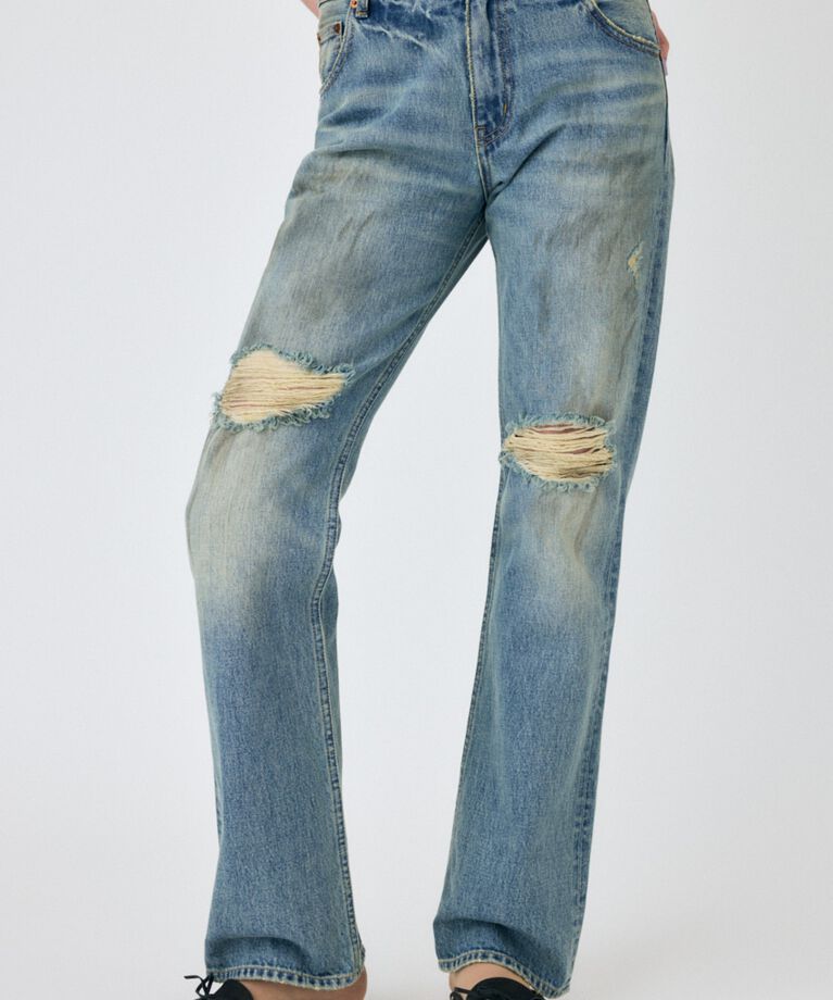 MOUSSY「BRUSHED STRAIGHT フレアデニム」|デニム|