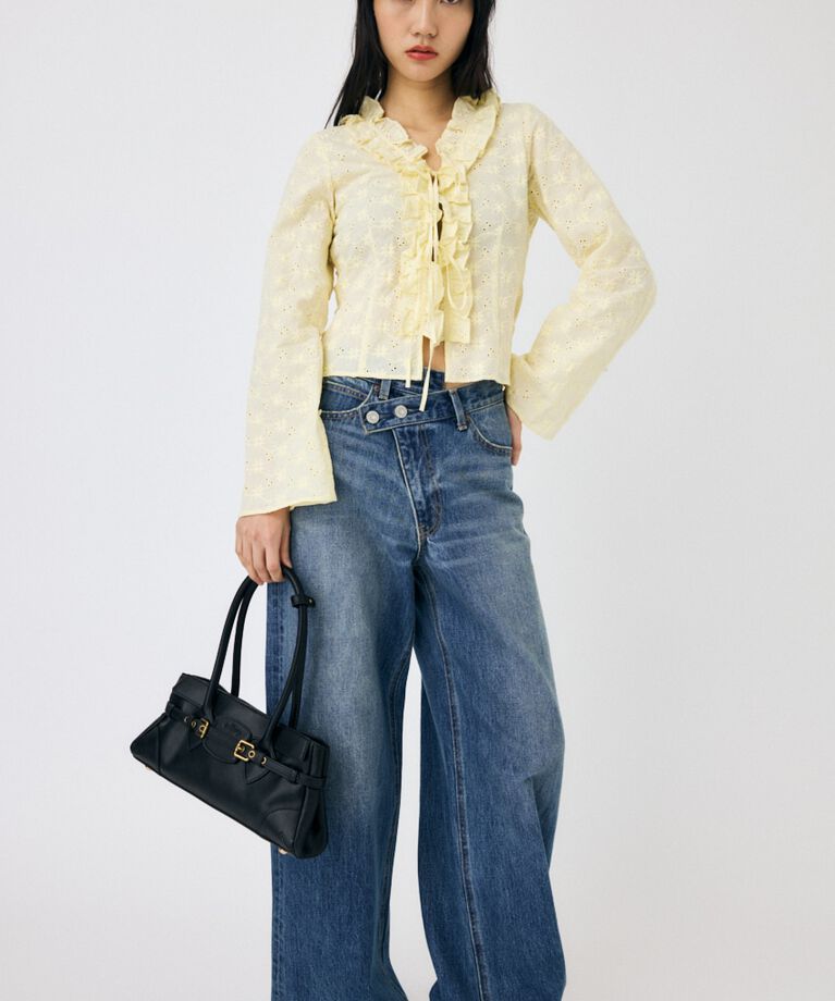 MOUSSY「FRONT TIE EYELET シャツ」|シャツ・ブラウス|