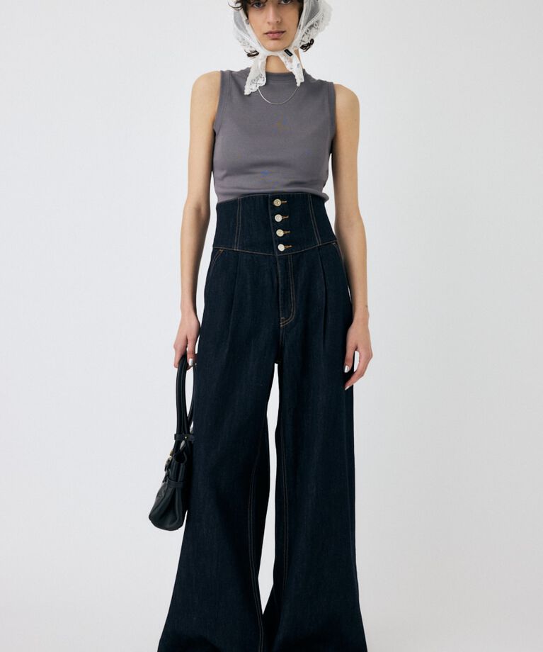 MOUSSY「CORSET DESIGN バギー デニム」|デニム|