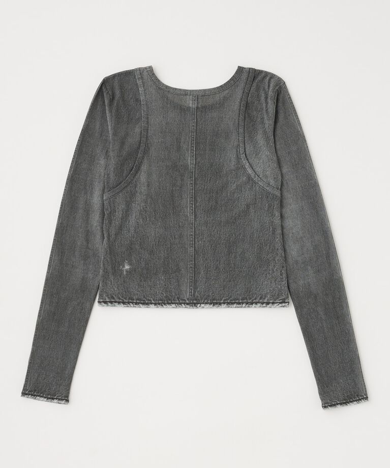 MOUSSY「DENIM PRINT TRANSPARENT ロンT」|Tシャツ・カットソー|