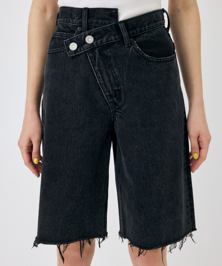 MOUSSY「CROSS WAIST ハーフパンツ」|デニム|