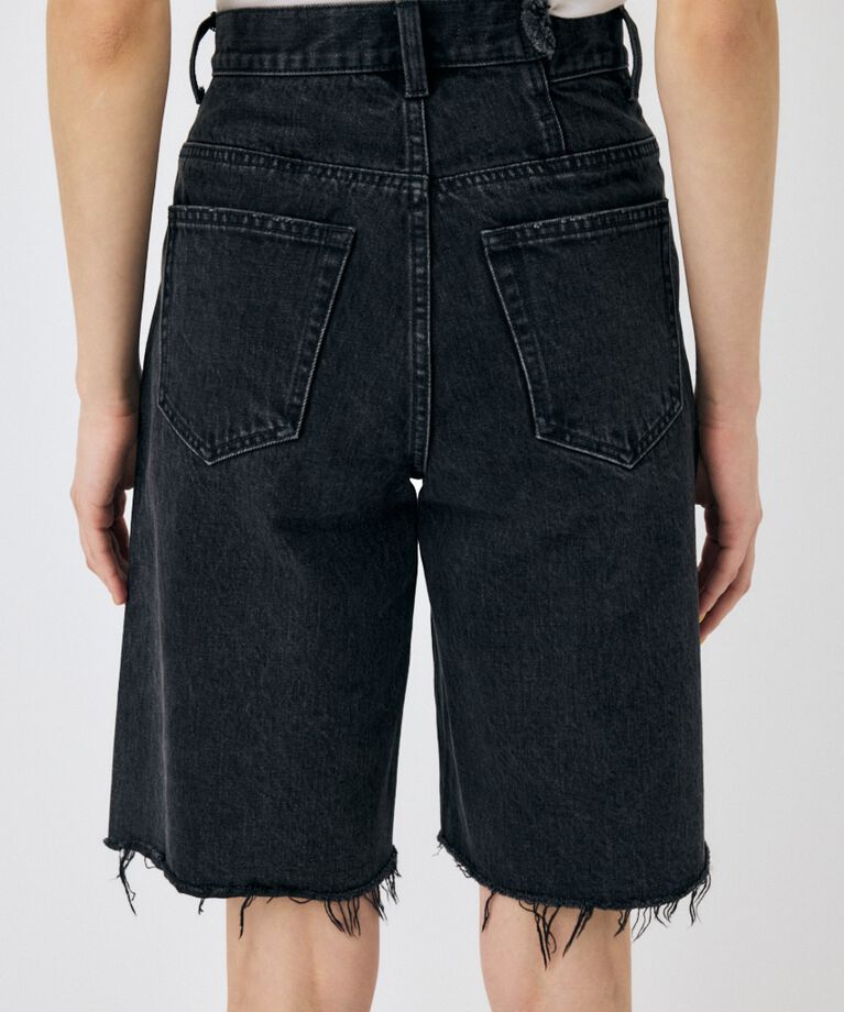 MOUSSY「CROSS WAIST ハーフパンツ」|デニム|