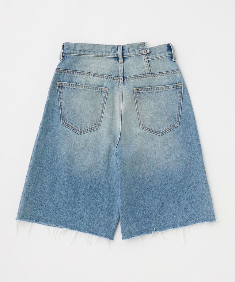 MOUSSY「CROSS WAIST ハーフパンツ」|デニム|