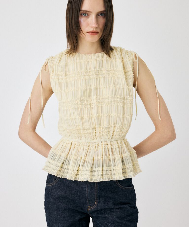 MOUSSY「FRILL CHIFFON ブラウス」|シャツ・ブラウス|