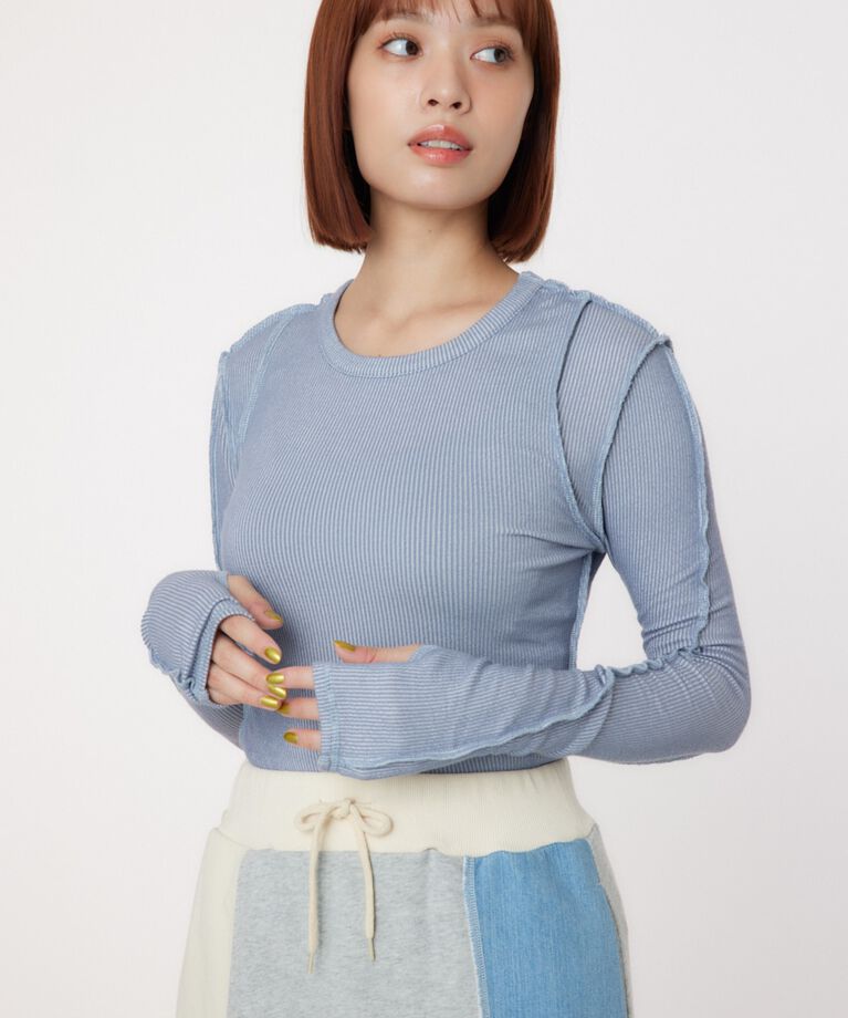RODEO CROWNS「STITCH SLIM リブトップス」|Tシャツ・カットソー|