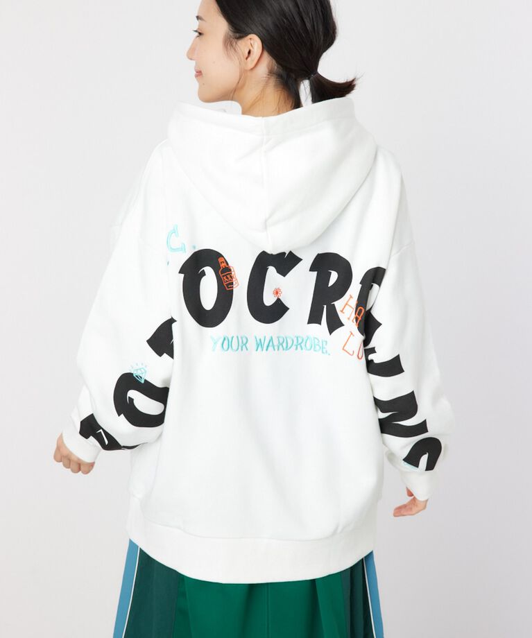 RODEO CROWNS「SKETCH LOGO ジップパーカー」|パーカー|O/WHT1