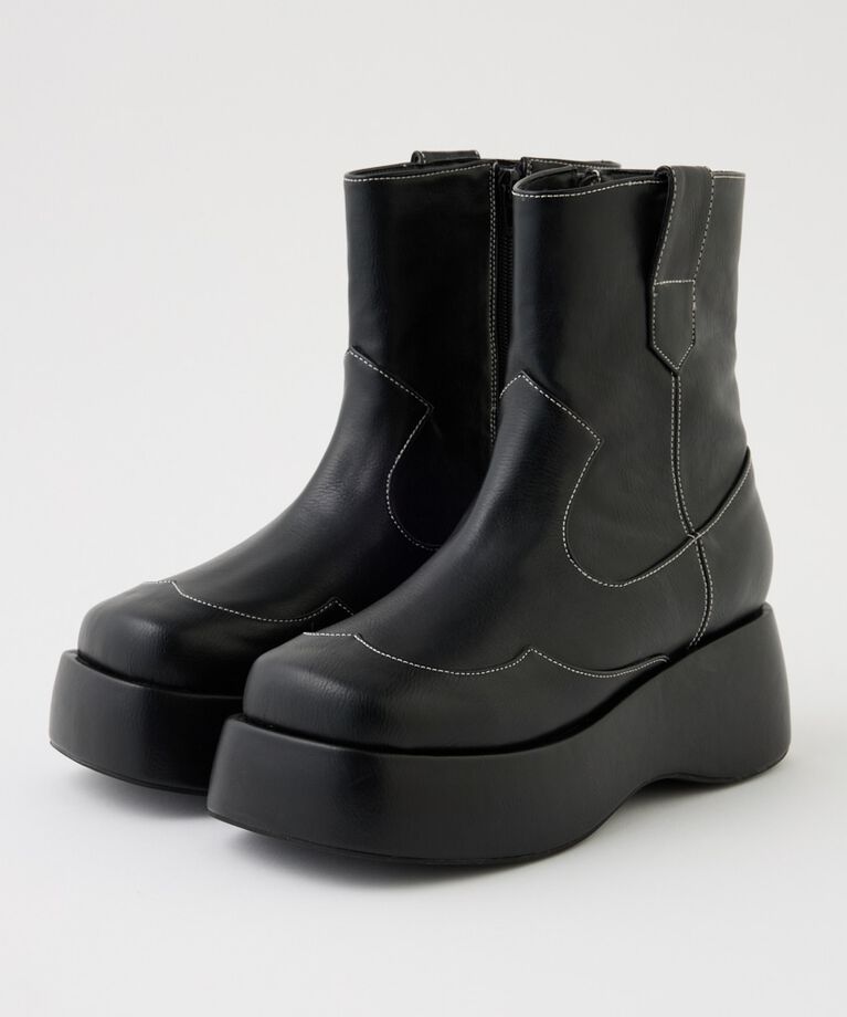 RODEO CROWNS「プラットフォームウエスタンブーツ」|その他|BLK