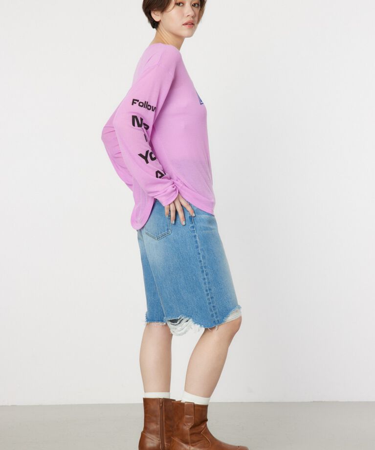 RODEO CROWNS「ダメージDENIM バミューダパンツ」|デニム|