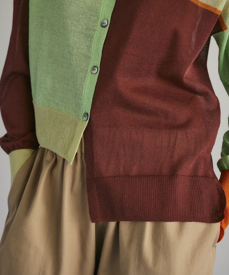 HeRIN.CYE「Asymmetry line cardigan」|カーディガン|