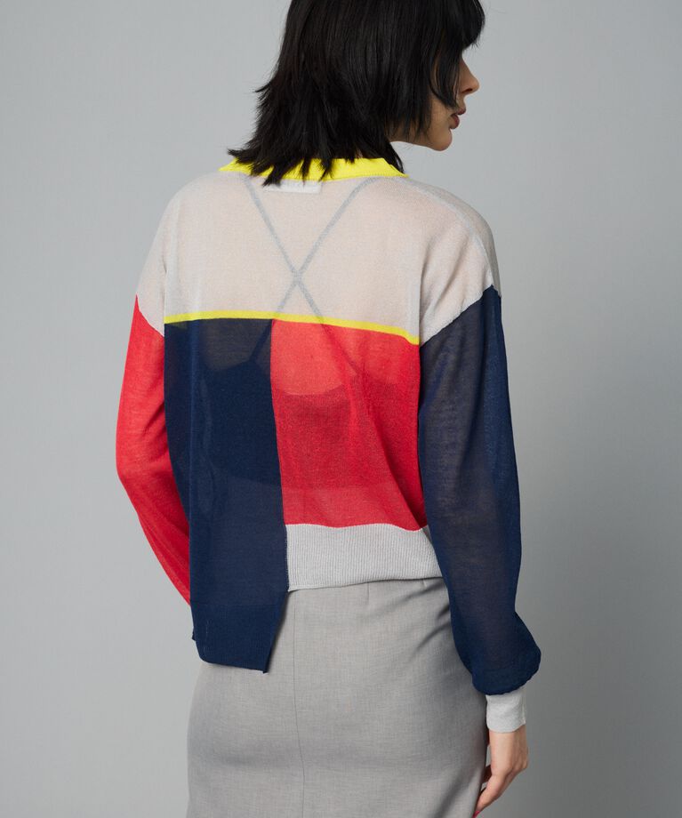 HeRIN.CYE「Asymmetry line cardigan」|カーディガン|