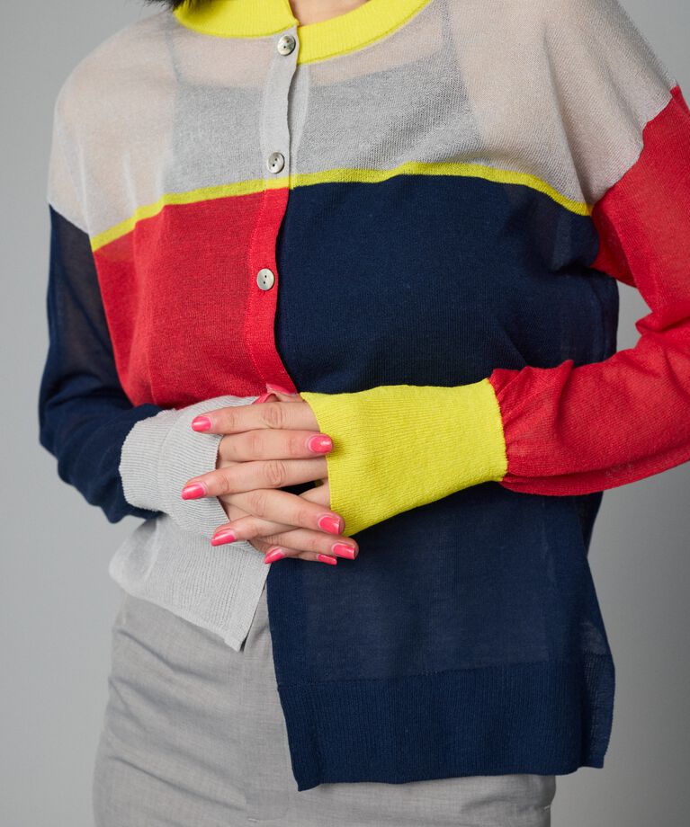 HeRIN.CYE「Asymmetry line cardigan」|カーディガン|