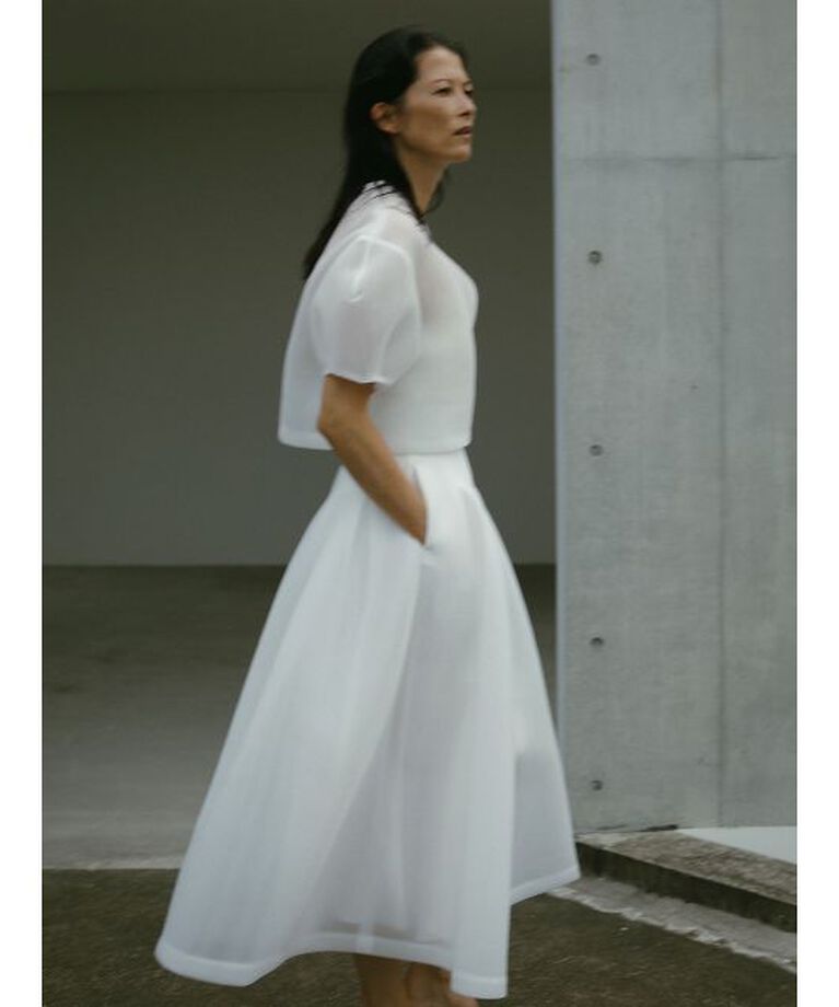 ELENDEEK「MESH BONDING FLARED SK」|スカート|