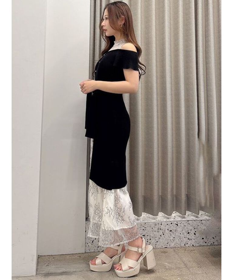 MERCURYDUO「レースツイストニットドッキングワンピース」|ワンピース|