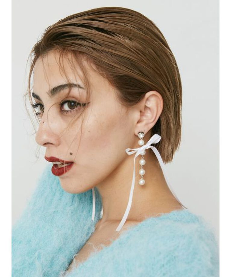 EVRIS「RIBBON PEARLピアス」|ピアス|シルバー