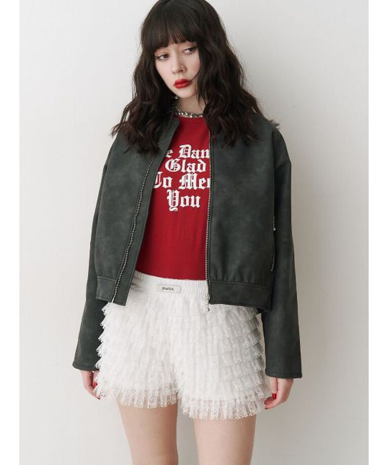 jouetie「シャイニーロゴレースライントップス」|Tシャツ・カットソー|