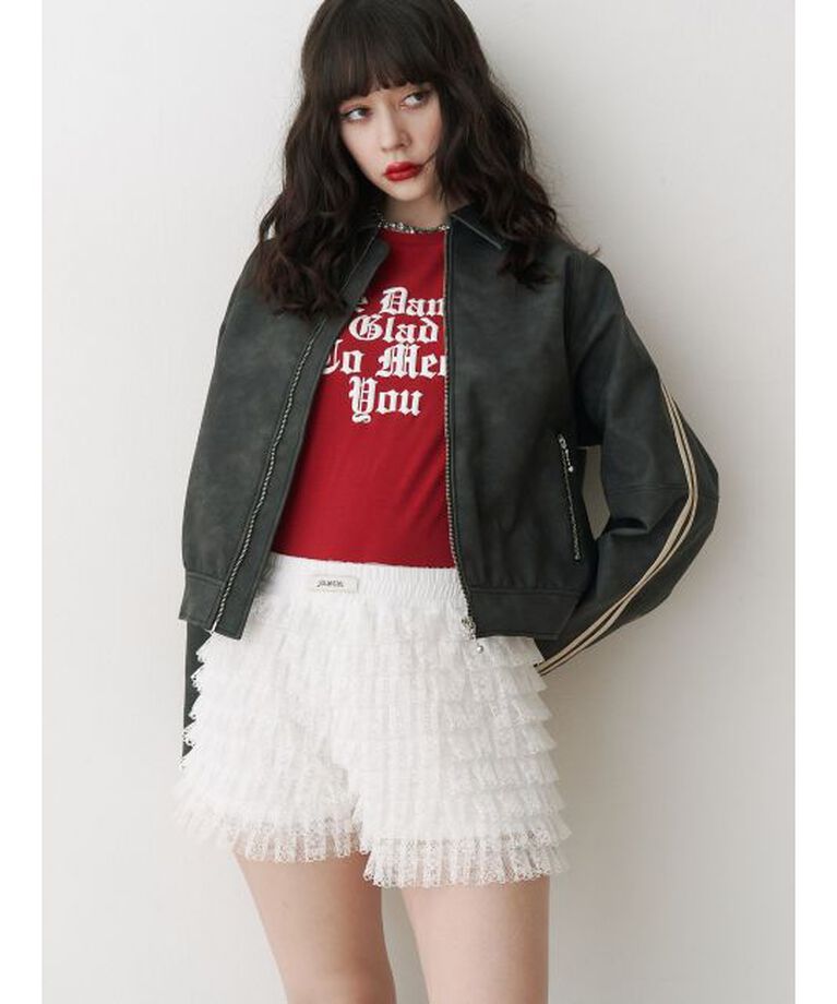 jouetie「シャイニーロゴレースライントップス」|Tシャツ・カットソー|