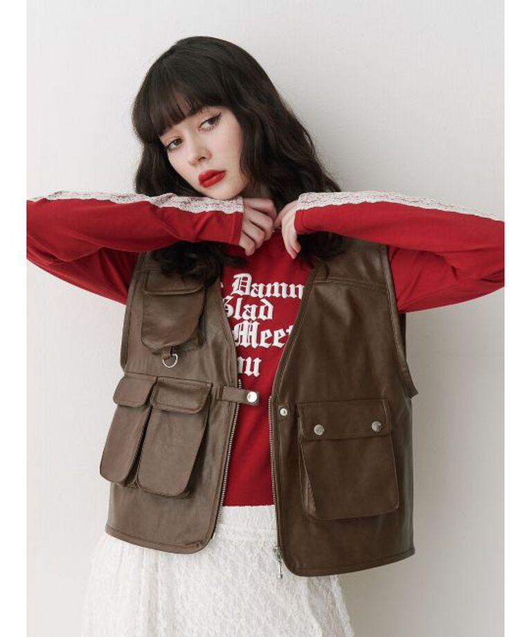 jouetie「シャイニーロゴレースライントップス」|Tシャツ・カットソー|