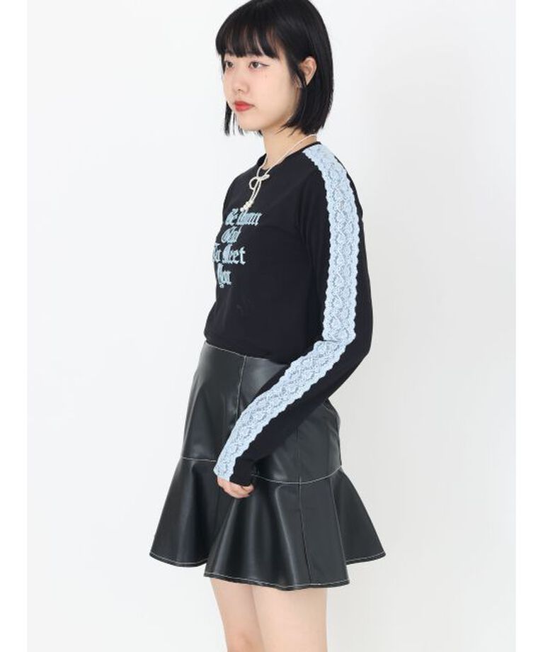 jouetie「シャイニーロゴレースライントップス」|Tシャツ・カットソー|